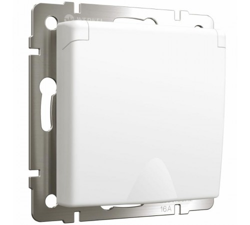 W1171261/Электроустановочные изделия - Розетка с заземлением и шторками c крышкой IP44 (белый матовый)  a059267  Werkel