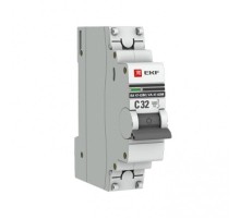 Выключатель автоматический однополюсный 1P 32А (C) 6кА ВА 47-63M c электромагнитным расцепителем PROxima  mcb4763m-6-1-32C-pro  EKF (замена - M63MA6