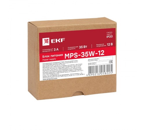Блок питания 12В MPS-35W-12 Proxima  mps-35w-12  EKF