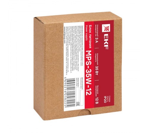 Блок питания 12В MPS-35W-12 Proxima  mps-35w-12  EKF