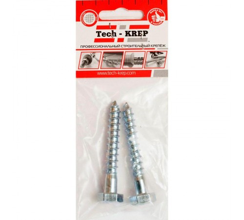 Болт DIN 571 сантехнический оцинк 8х140 (2 шт) - пакет ( 0,085 кг)  113136  Tech-KREP