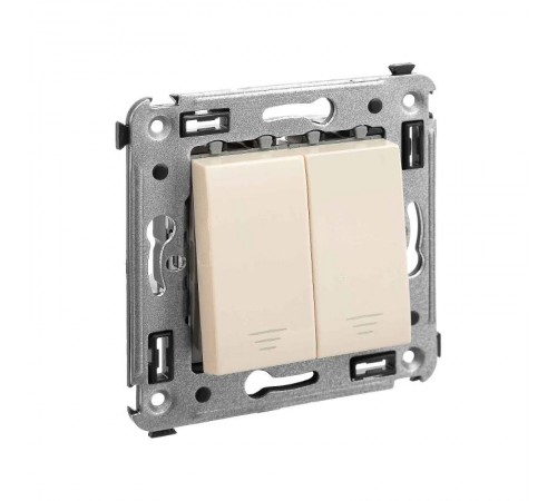 Кнопка двухклавишная в стену, "Avanti", "Ванильная дымка"  4405154  DKC