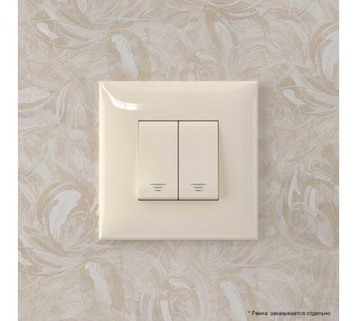 Кнопка двухклавишная в стену, "Avanti", "Ванильная дымка"  4405154  DKC