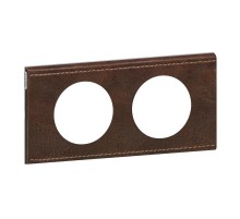 Celiane Коричневая текстурная кожа Рамка 2-я (2+2 мод)  069402  Legrand