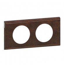 Celiane Коричневая текстурная кожа Рамка 2-я (2+2 мод)  069402  Legrand