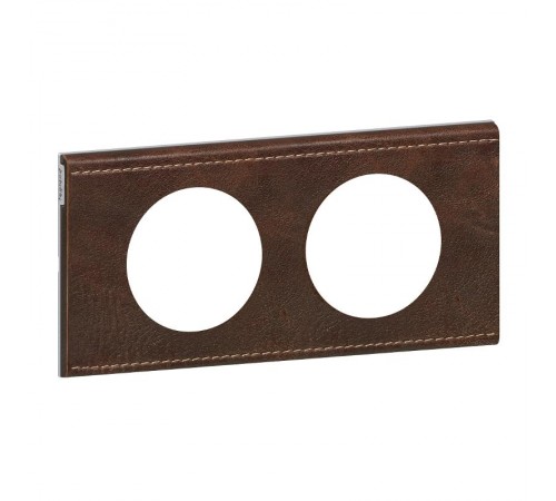 Celiane Коричневая текстурная кожа Рамка 2-я (2+2 мод)  069402  Legrand