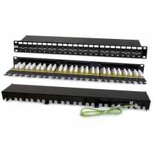 Патч-панель PP2-19-24-8P8C-C6A-110D 19", 1U, 24 порта RJ-45, неэкранированная, категория 6A, Dual IDC  225399  Hyperline