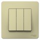 Blanca Бежевый С/У Выключатель 3-кл (cх.1+1+1), 10А, 250B  BLNVS100507  SE
