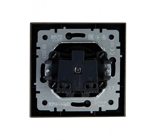 BRITE Розетка без заземления без шторок10А в сборе РСР10-1-0-БрШ шампань  BR-R10-10-K37-F  IEK
