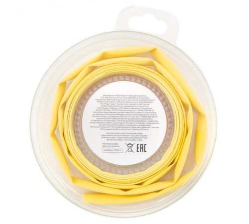 Термоусаживаемая трубка ТУТ нг 6/3 желтая ролик 2 м tut-6-y-bEKF