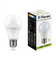 Лампа светодиодная LB-93 (12W) 230V E27 4000K A60  25487  FERON