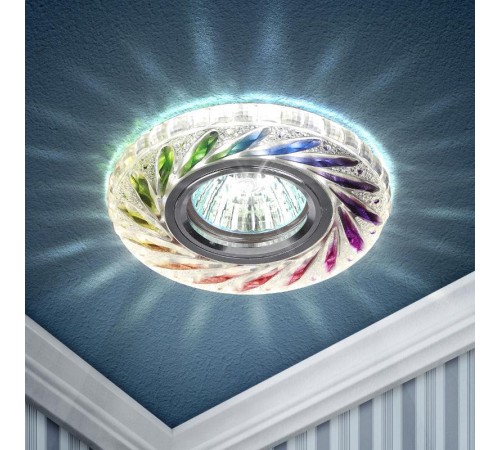 Светильник точечный встраиваемый под лампу DK LD13 MR16 50Вт GU5.3 мультиколор с подсветкой  Б0028090  ЭРА