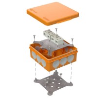 Коробка огнестойкая для о/п двухкомпонентная 60-0303-FR6.0-4-4-Р Е15-Е60 100х100х40 IP66 разветвительная 60-0303-FR6.0-4-4-Р  Промрукав