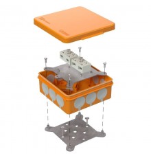 Коробка огнестойкая для о/п двухкомпонентная 60-0303-FR6.0-4-4-Р Е15-Е60 100х100х40 IP66 разветвительная 60-0303-FR6.0-4-4-Р  Промрукав