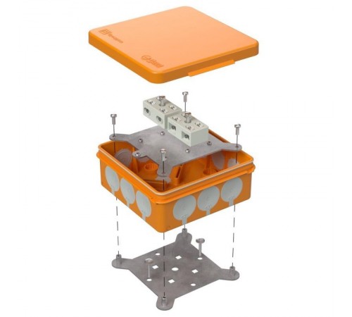 Коробка огнестойкая для о/п двухкомпонентная 60-0303-FR6.0-4-4-Р Е15-Е60 100х100х40 IP66 разветвительная 60-0303-FR6.0-4-4-Р  Промрукав