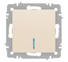 Выключатель Intro Accent 6-102-02 с подсветкой, 10А-250В, IP20, СУ, AL/CU, слоновая кость  Б0063428  Intro