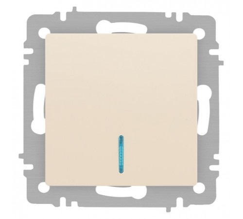 Выключатель Intro Accent 6-102-02 с подсветкой, 10А-250В, IP20, СУ, AL/CU, слоновая кость  Б0063428  Intro