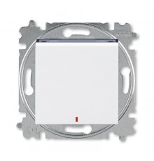 ABB Levit Белый / дымчатый чёрный Переключатель 1-кл. с подсветкой контрольная  3559H-A25445 62W  2CHH592545A6062  ABB