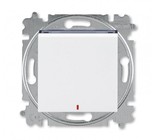 ABB Levit Белый / дымчатый чёрный Переключатель 1-кл. с подсветкой контрольная  3559H-A25445 62W  2CHH592545A6062  ABB