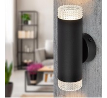 Светильник настенный  WL50 BK/TR 2*GU10 2*12Вт IP20 черный, прозрачный  Б0061194  ЭРА