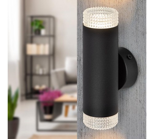 Светильник настенный  WL50 BK/TR 2*GU10 2*12Вт IP20 черный, прозрачный  Б0061194  ЭРА