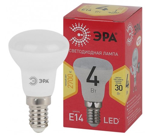 Лампа светодиодная RED LINE LED R39-4W-827-E14 R E14 4Вт рефлектор теплый белый свет  Б0052442  ЭРА