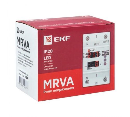 Реле напряжения и тока с дисплеем MRVA 63A EKF PROxima  MRVA-63A  EKF