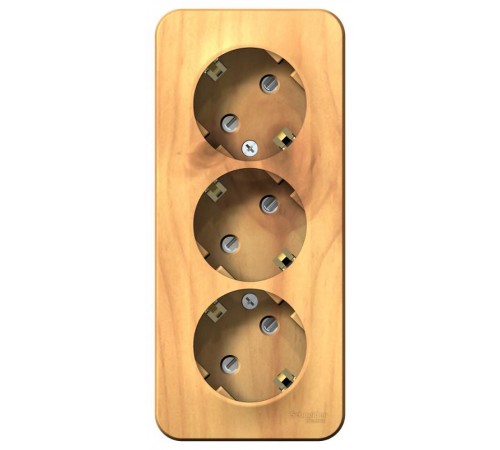 Blanca Ясень О/У с изолирующей пластиной Ясень Розетка 3-ая с заземлением со шторками 16А, 250В  BLNRA011315  SE