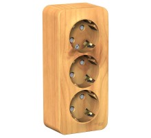 Blanca Ясень О/У с изолирующей пластиной Ясень Розетка 3-ая с заземлением со шторками 16А, 250В  BLNRA011315  SE