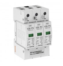 Устройства защиты от импульсных перенапряжений УЗИП для фотогальванических сетей (Класс II), 1000 В (V20-C 3-PH-1000)  5094608  OBO Bettermann