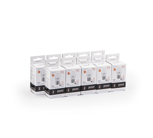 Лампа светодиодная LED 8Вт E27 220В 2700К Elementary шар  53218  Gauss