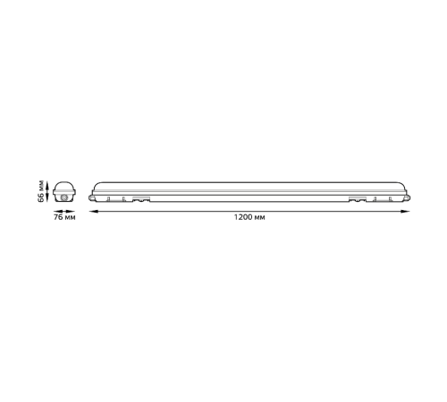 Светильник светодиодный линейный ССП-176 EVO IP65 1200*76*66 36W 3960lm 6500K с БАП на 1ч, 1/12  864425336A  Gauss