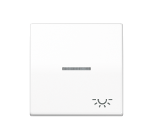 Клавиша для выключателя с окошком для подсветки и символом "свет"; белая AS591KO5LWW Jung