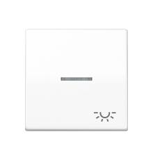 Клавиша для выключателя с окошком для подсветки и символом "свет"; белая AS591KO5LWW Jung