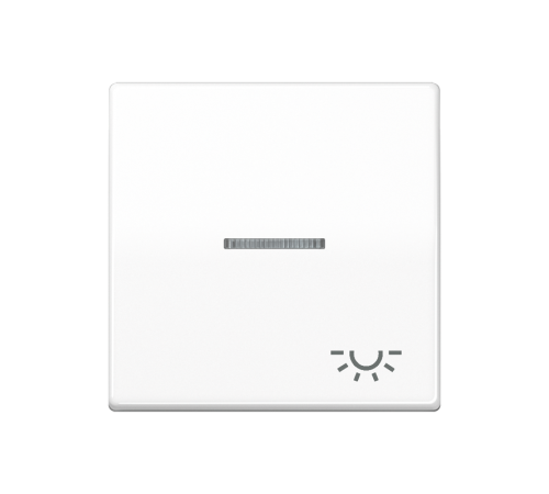 Клавиша для выключателя с окошком для подсветки и символом "свет"; белая AS591KO5LWW Jung