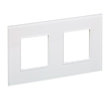 SKANDY Рамка 2-местная SK-F22W стекло арктический белый   SK-M22-G-K01  IEK