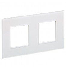 SKANDY Рамка 2-местная SK-F22W стекло арктический белый   SK-M22-G-K01  IEK