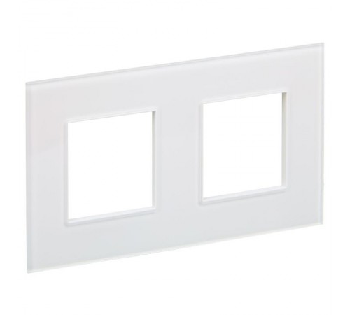 SKANDY Рамка 2-местная SK-F22W стекло арктический белый   SK-M22-G-K01  IEK