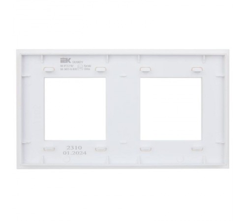 SKANDY Рамка 2-местная SK-F22W стекло арктический белый   SK-M22-G-K01  IEK