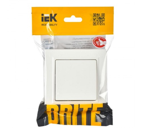 BRITE Выключатель 1-клавишный 10А в сборе ВСР10-1-0-БрБ белый  BR-V10-0-10-K01-F  IEK