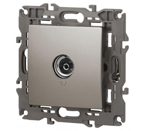 Розетка Elegance 14-3101-16 TV одиночная, титан  Б0065760  ЭРА