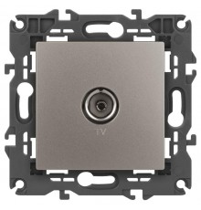 Розетка Elegance 14-3101-16 TV одиночная, титан  Б0065760  ЭРА