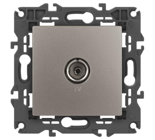 Розетка Elegance 14-3101-16 TV одиночная, титан  Б0065760  ЭРА