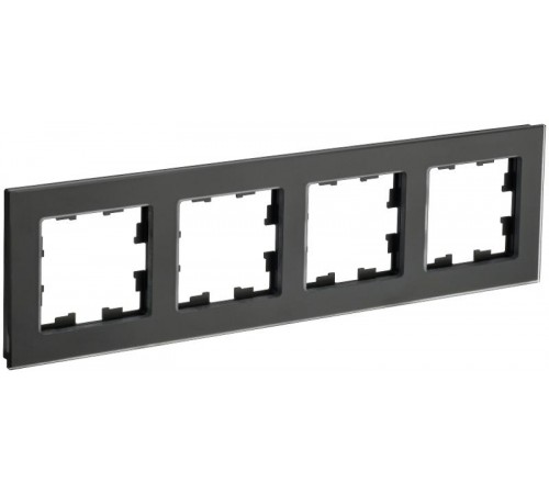BRITE Рамка 4-ая РУ-4-2-Бр стекло черный матовый  BR-M42-G-31-K02  IEK