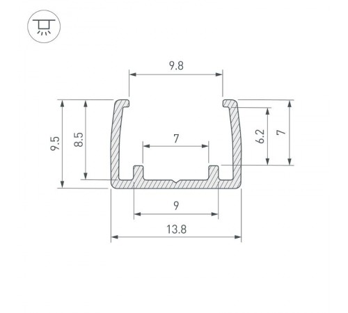Профиль COB-GERM-8-L1000 (arlight, Пластик)  032363  Arlight