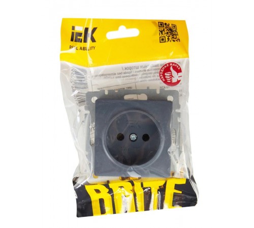 BRITE Розетка без заземления без шторок10А РС10-1-0-БрМ маренго  BR-R10-10-K35  IEK