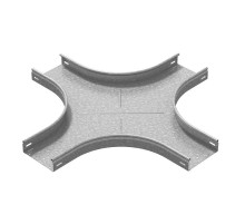 Разветвитель крестообразный плавный универсальный к лотку 600х150 радиус 200 мм, толщ. 1,5 мм, гор. цинк, 371463  ХТРП-600х150-1,5-R200-ГЦ   Ostec