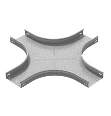 Разветвитель крестообразный плавный универсальный к лотку 600х50 радиус 200 мм, толщ. 1,2 мм, гор. цинк  ХТРП-600х50-1,2-R200-ГЦ  Ostec