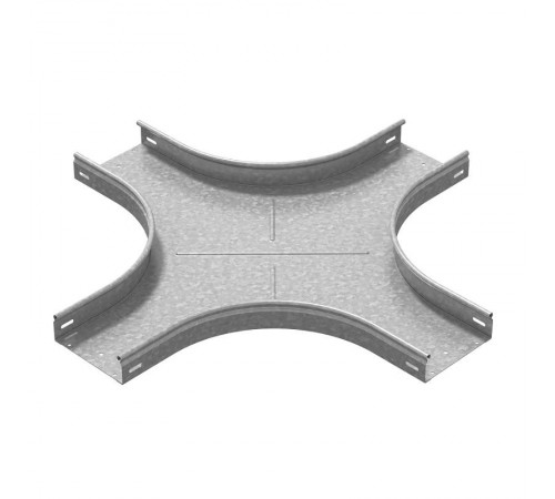 Разветвитель крестообразный плавный универсальный к лотку 600х150 радиус 200 мм, толщ. 1,5 мм, гор. цинк, 371463  ХТРП-600х150-1,5-R200-ГЦ   Ostec