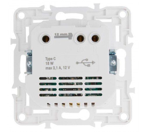 SKANDY Розетка с заземлением с защитными шторками 16А с USB C 18Вт SK-R17W арктический белый   SK-R14-16-U14-018-K01  IEK